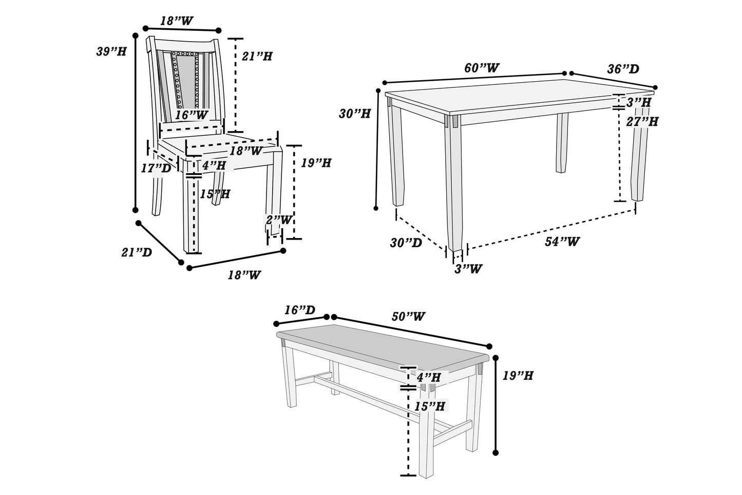 F2549 -6-Pcs Dining Set