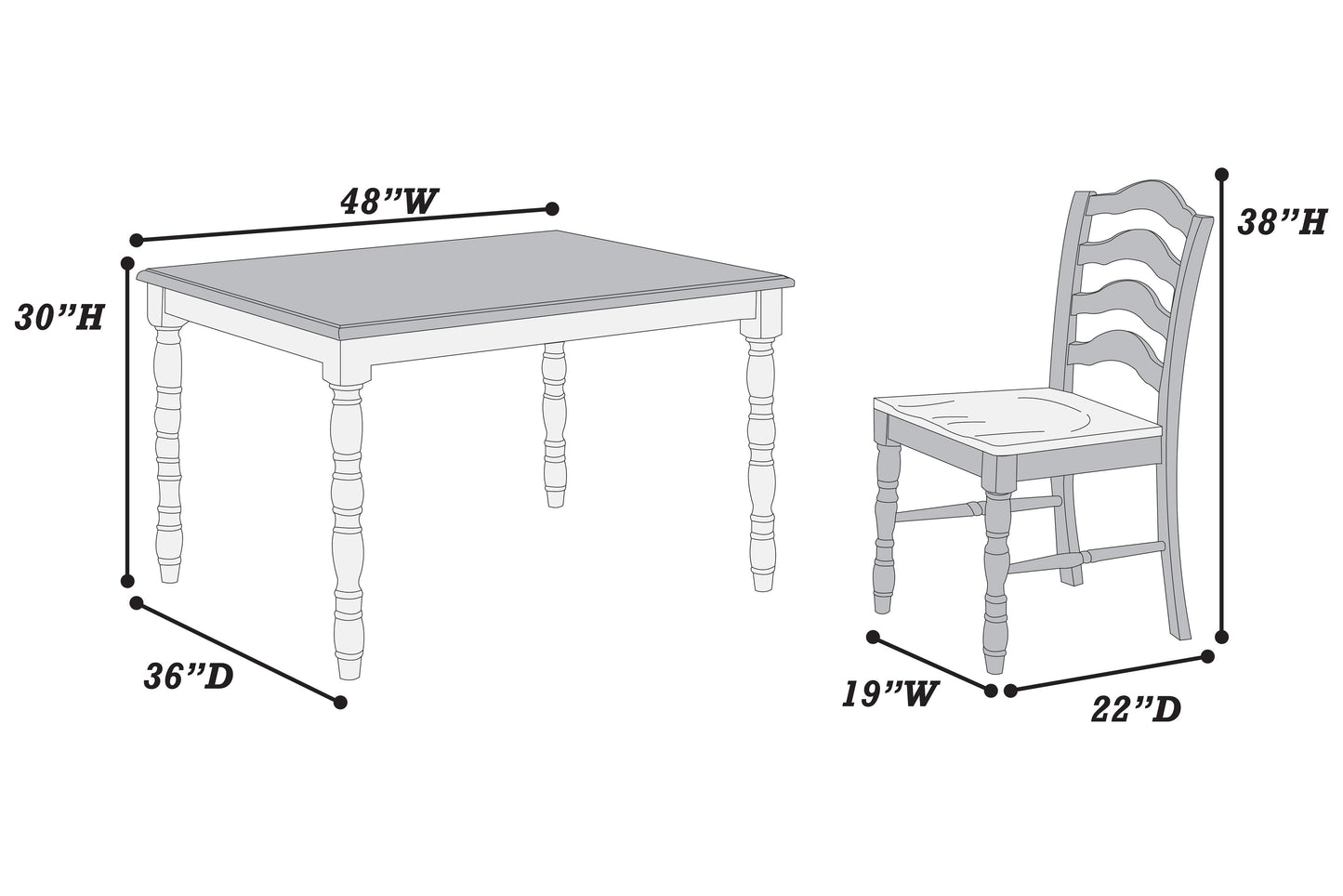 F2632 - 5-Pcs Dining Set