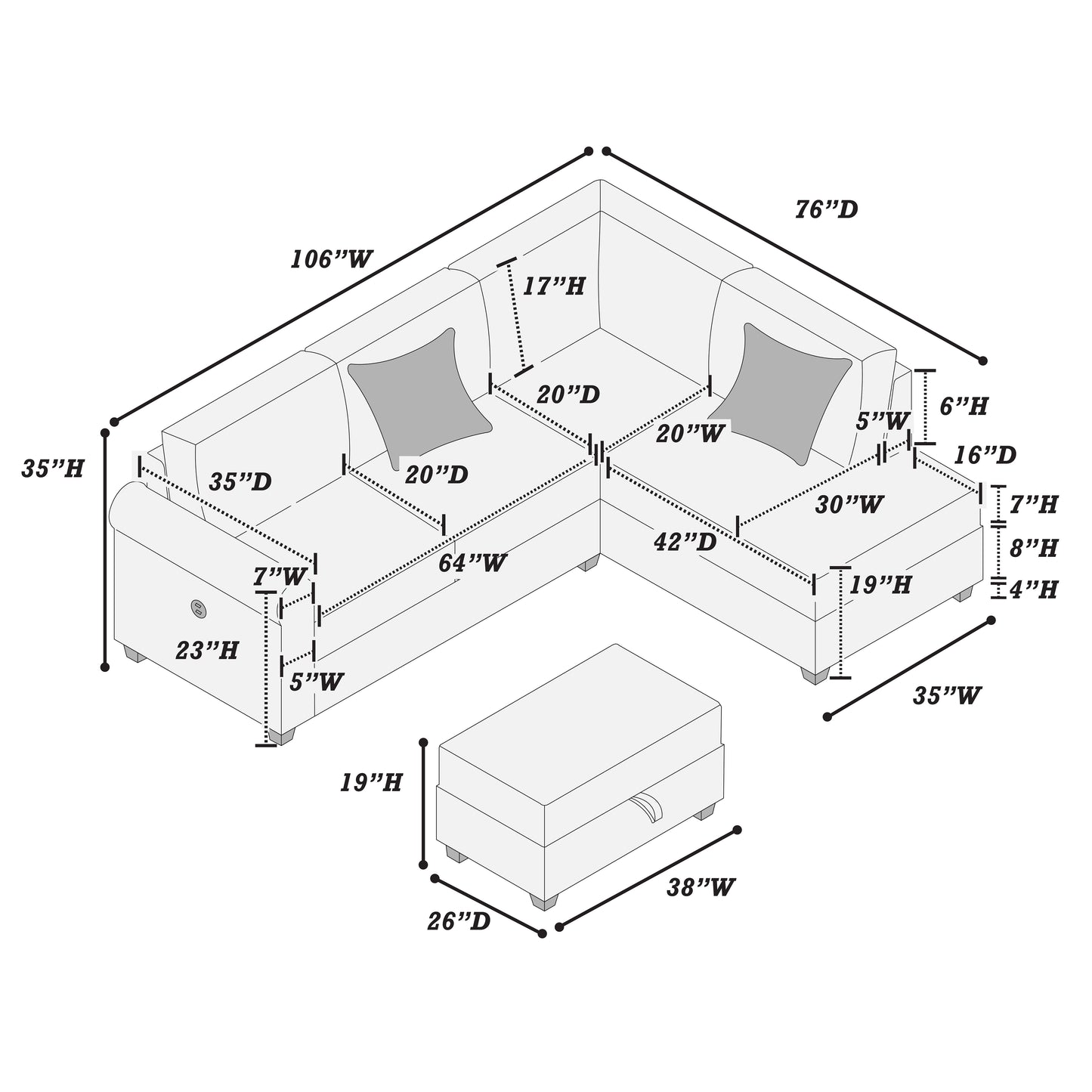 F8454 - 3-Piece Sectional Set