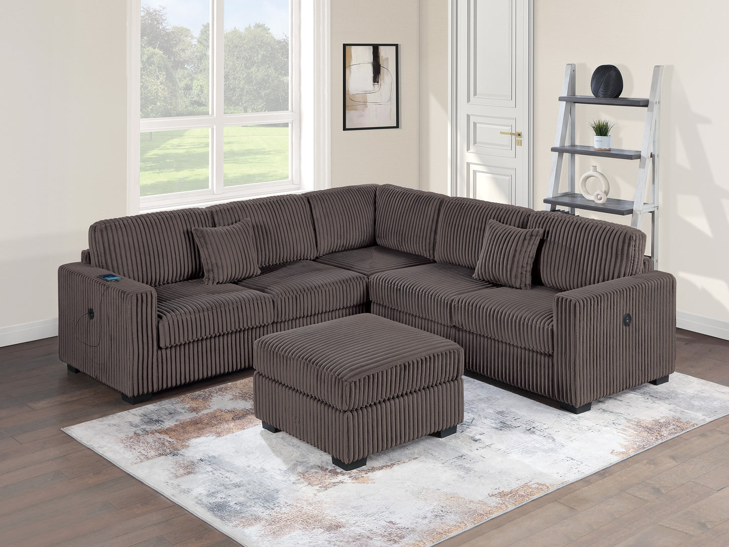F8491 -4-Piece Sectional Set W/ Ottoman