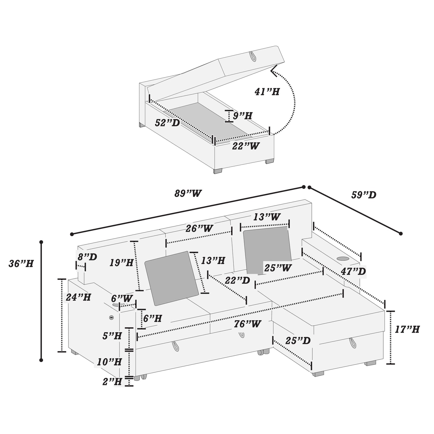 F8543 - Convertible Sectional