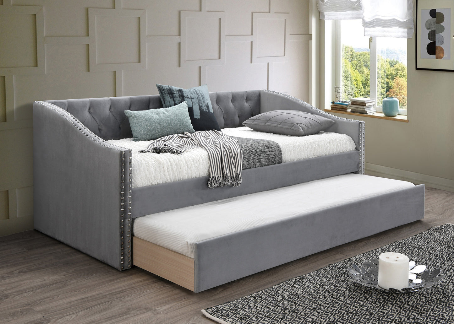 F9456 - Day Bed w/ Slats + Trundle