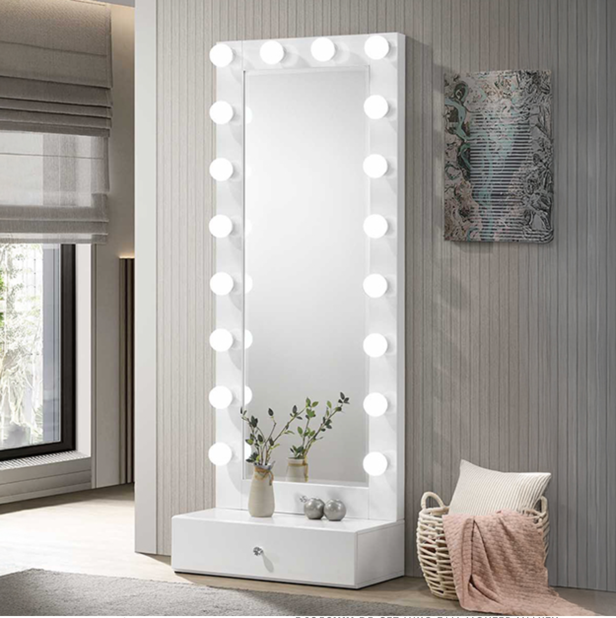 B4852WH-DB-SET LUXO TALL LIGHTED VANITY W/DRAWER