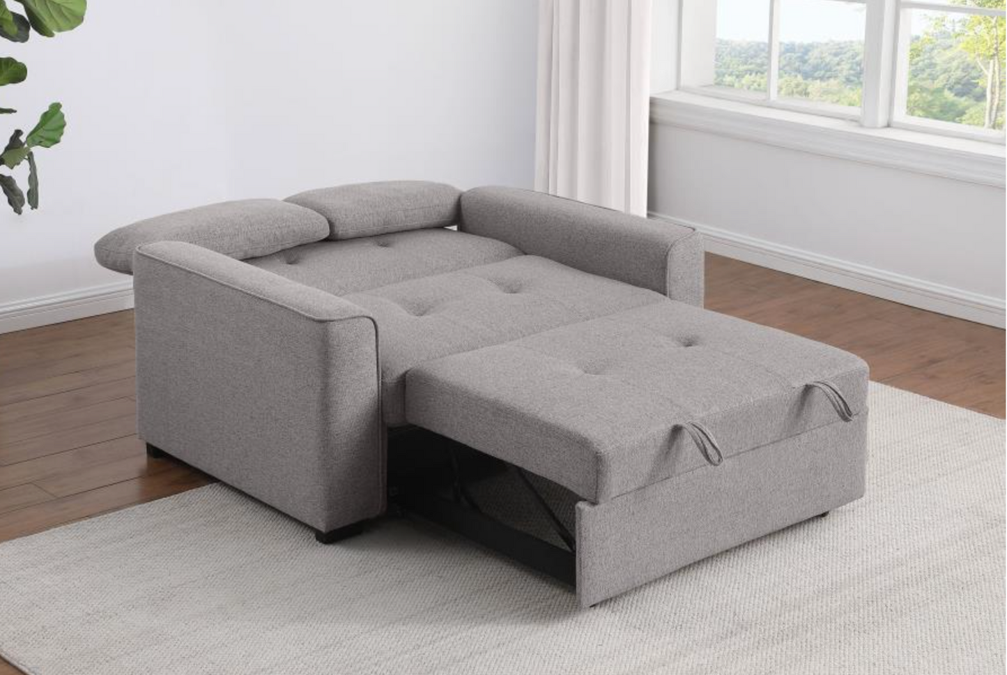 360147 -Upholstered Convertible Sleeper Sofa Bed Grey