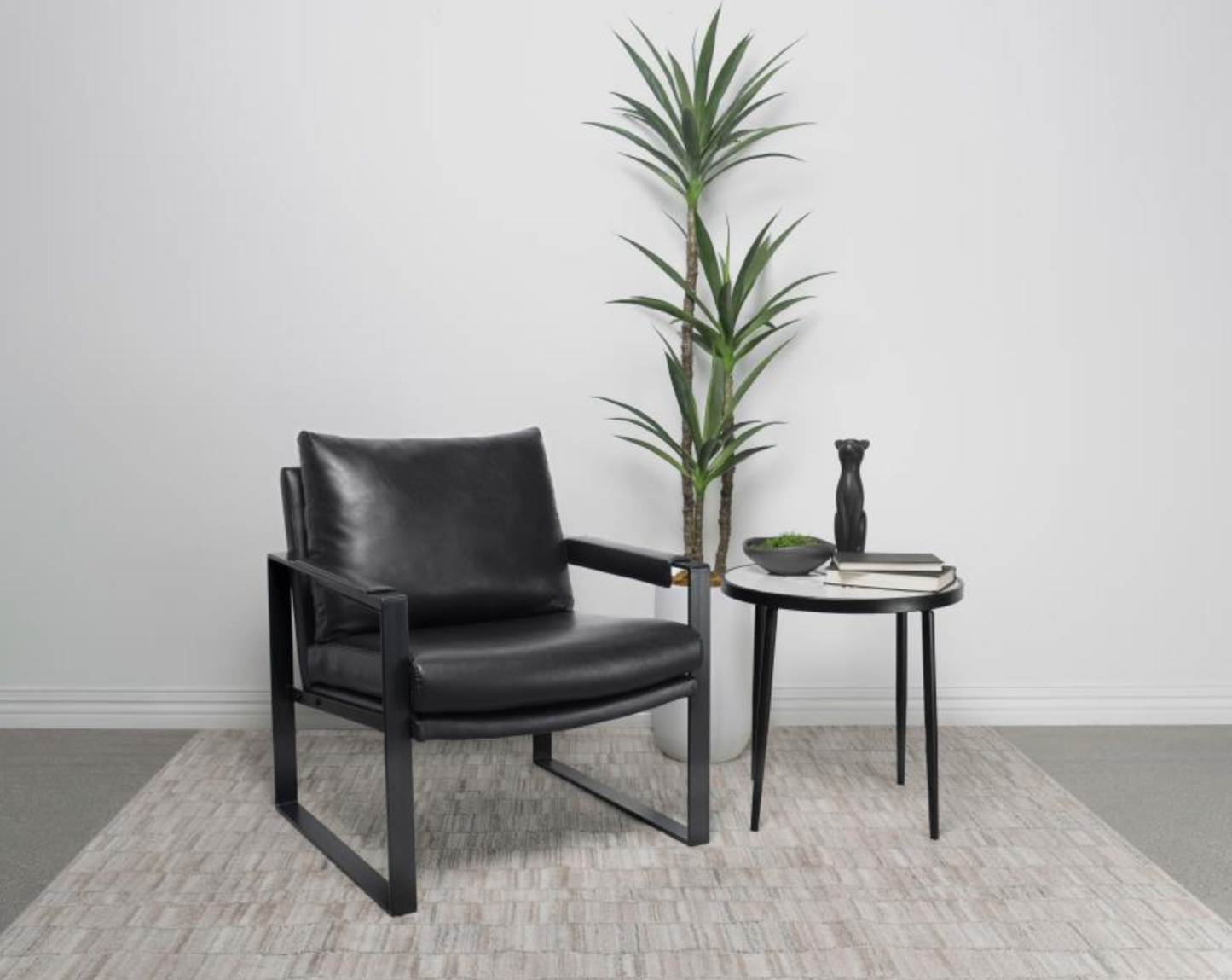 903021 -Rosalind Upholstered Track Arm Accent Chair Black