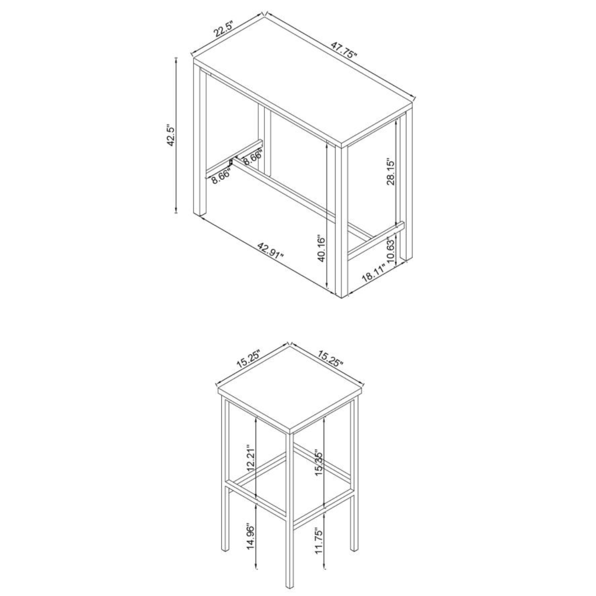 Natividad 5-piece Pub Height Bar Table Set