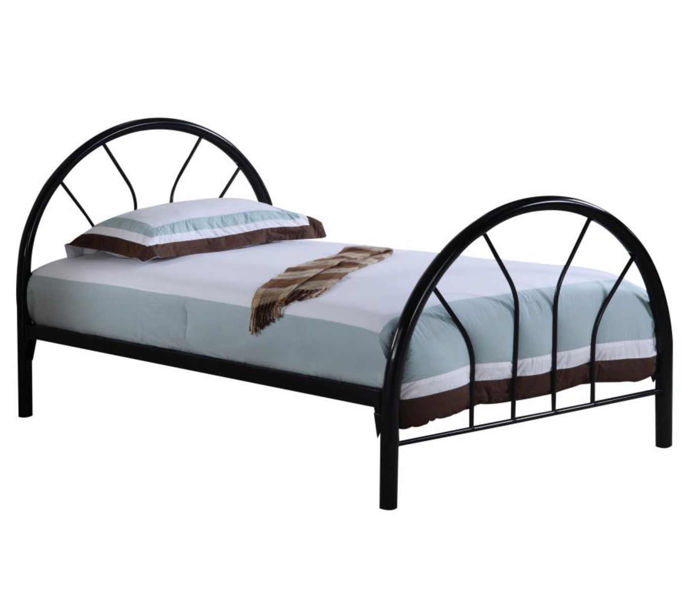 2389B-Marjorie Metal Twin Open Frame Bed Black