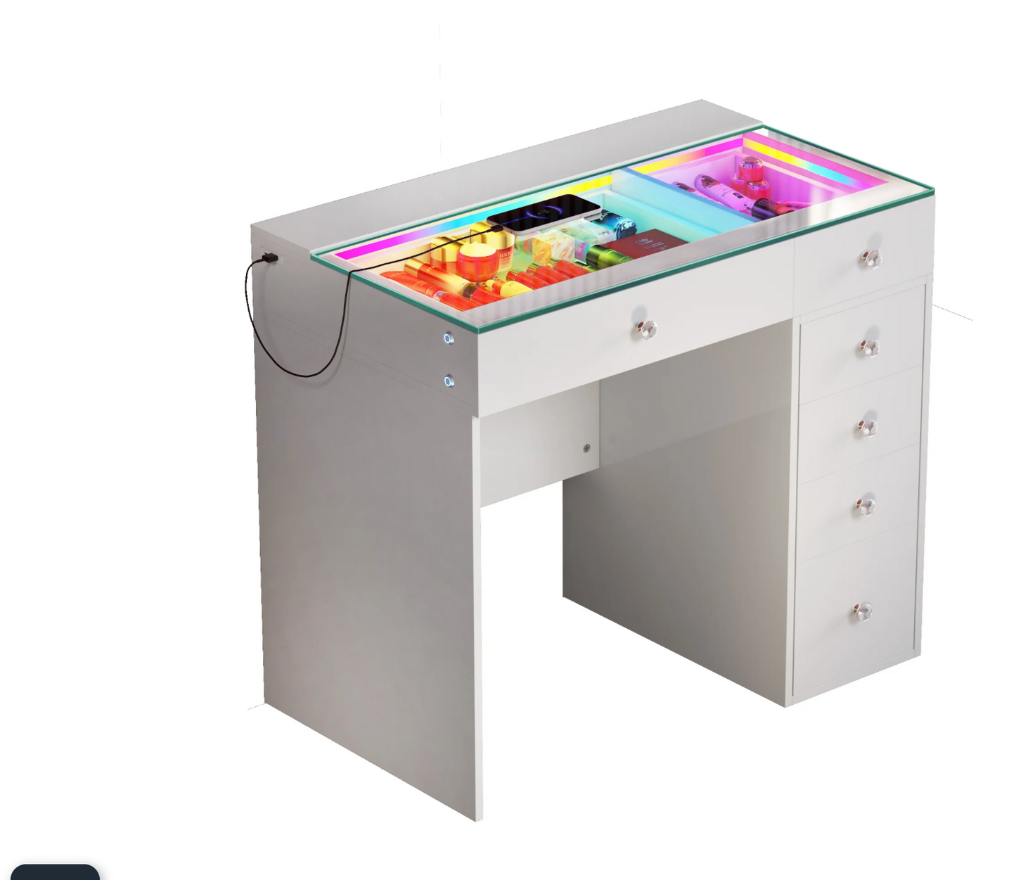 VANITII Diana Vanity Desk- 6 Storage Drawers