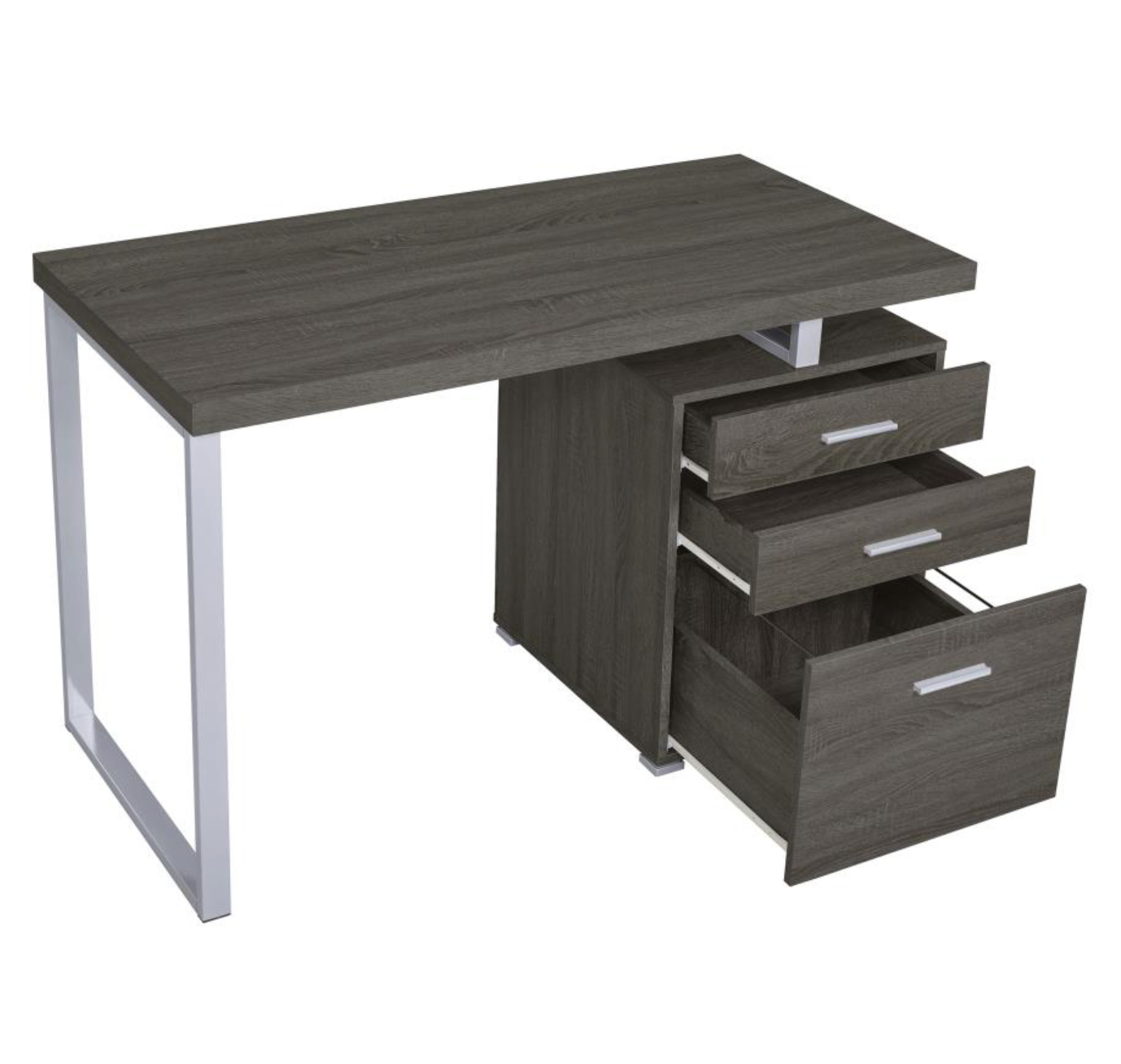 800520- Brennan 47-inch 3-drawer Office Computer Desk Weathered Grey