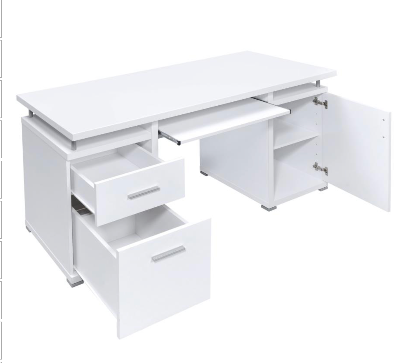 800108 -Tracy 55-inch 2-drawer Office Computer Desk White