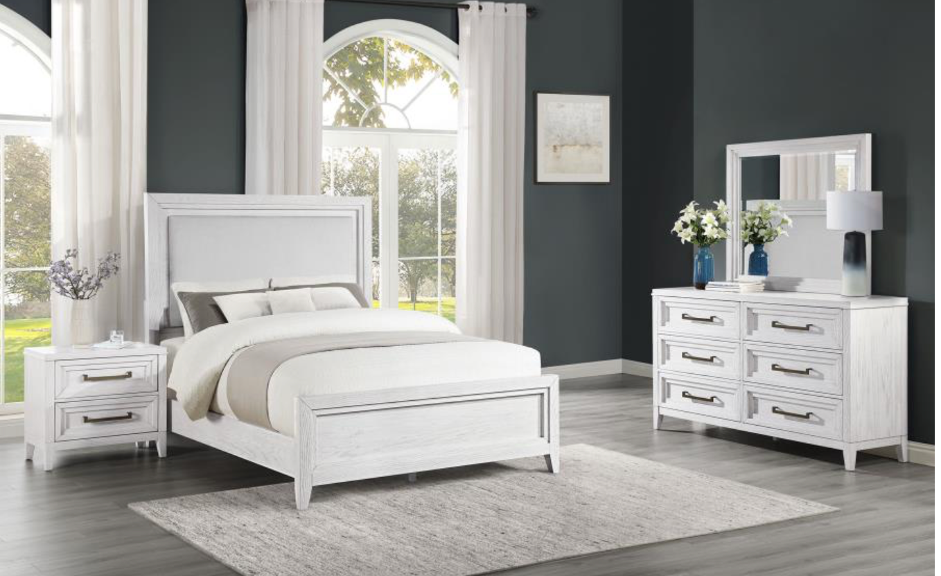 224841Q-S4 -Marielle 4-piece Queen Bedroom Set Distressed White