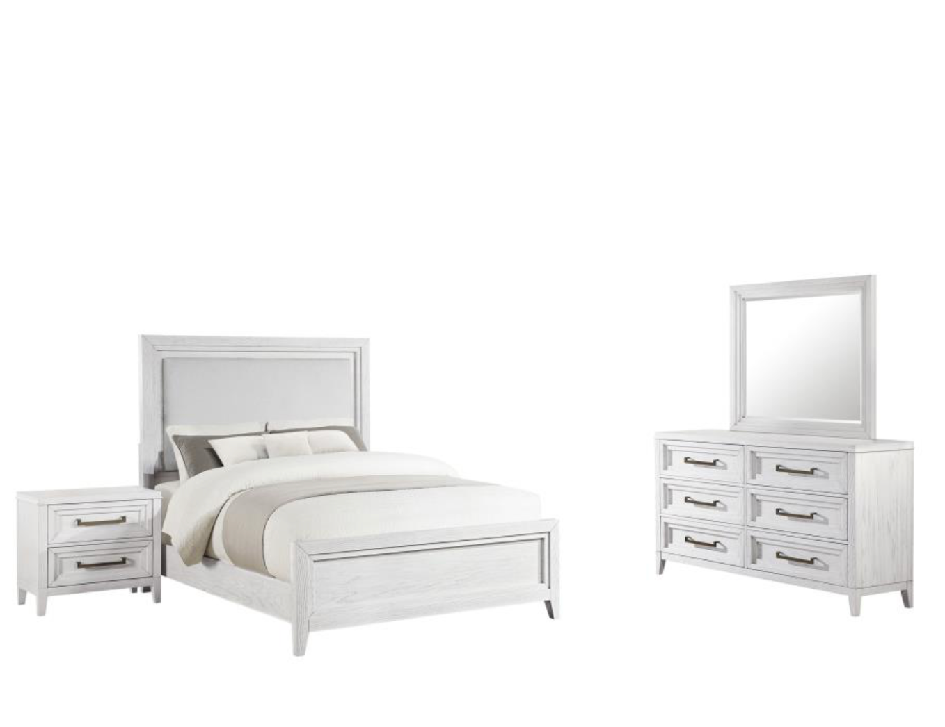 224841Q-S4 -Marielle 4-piece Queen Bedroom Set Distressed White