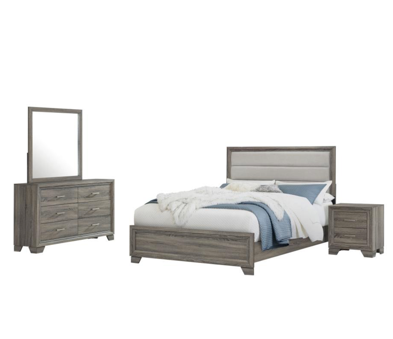223341Q-S4-Wright 4-piece Queen Bedroom Set Brown Oak