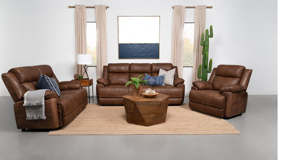 508281-Ellington Upholstered Padded Arm Sofa Dark Brown
