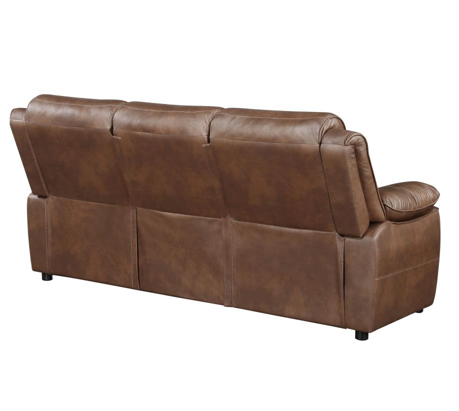 508281-Ellington Upholstered Padded Arm Sofa Dark Brown