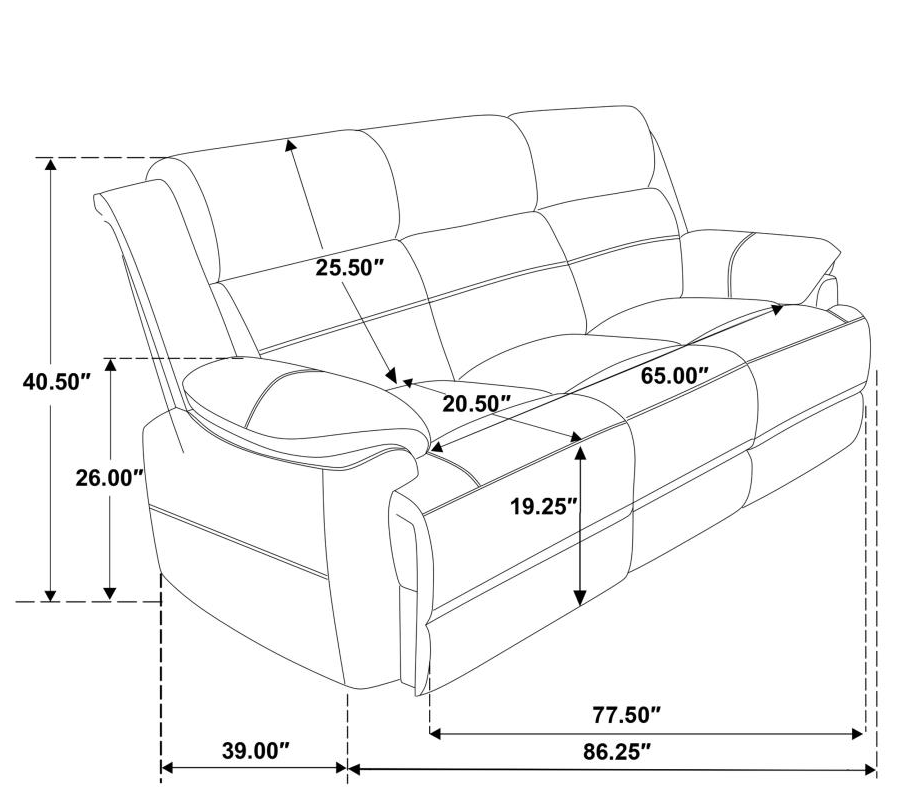 508281-Ellington Upholstered Padded Arm Sofa Dark Brown