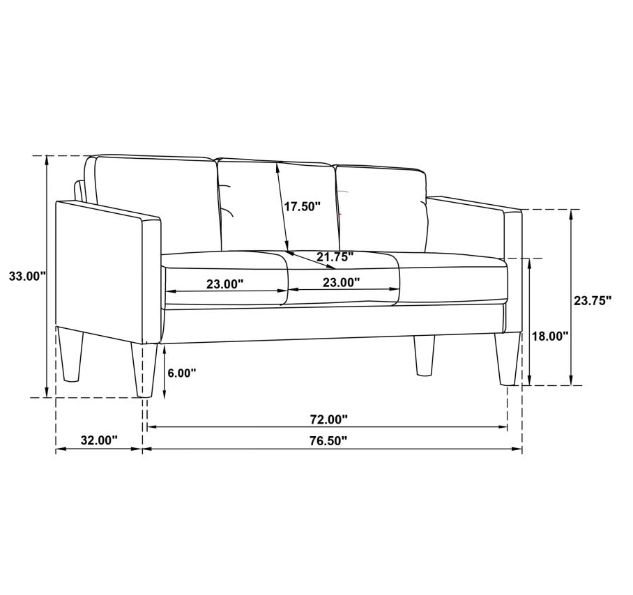 508361 -Ruth Upholstered Track Arm Sofa Black