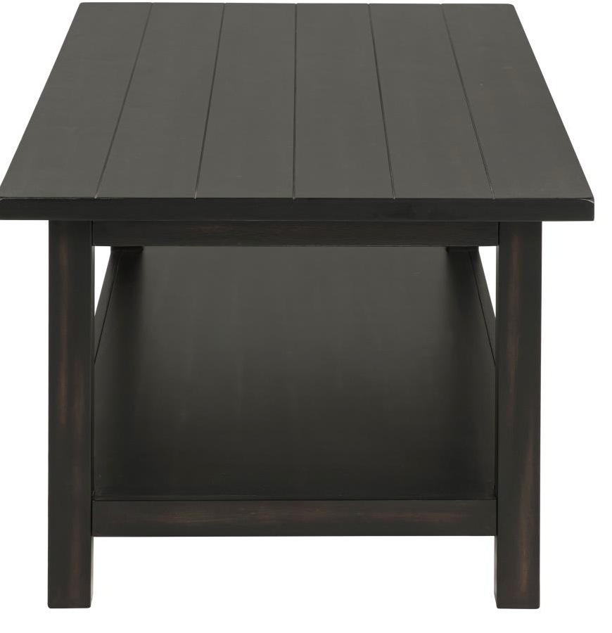 710568 -Payne Wood Coffee Table with Shelf Distressed Java