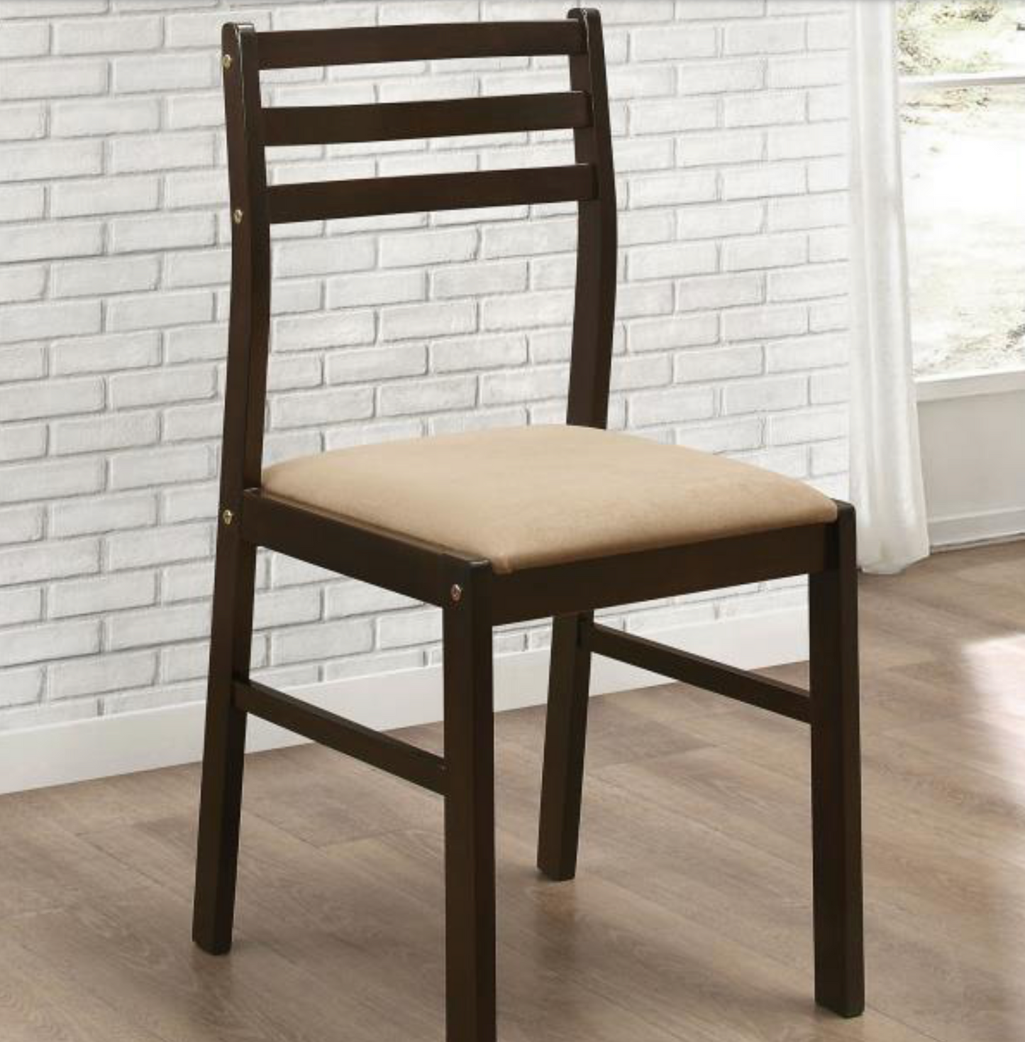 130005 - 3-piece Round Drop Leaf Dining Table Set Cappuccino