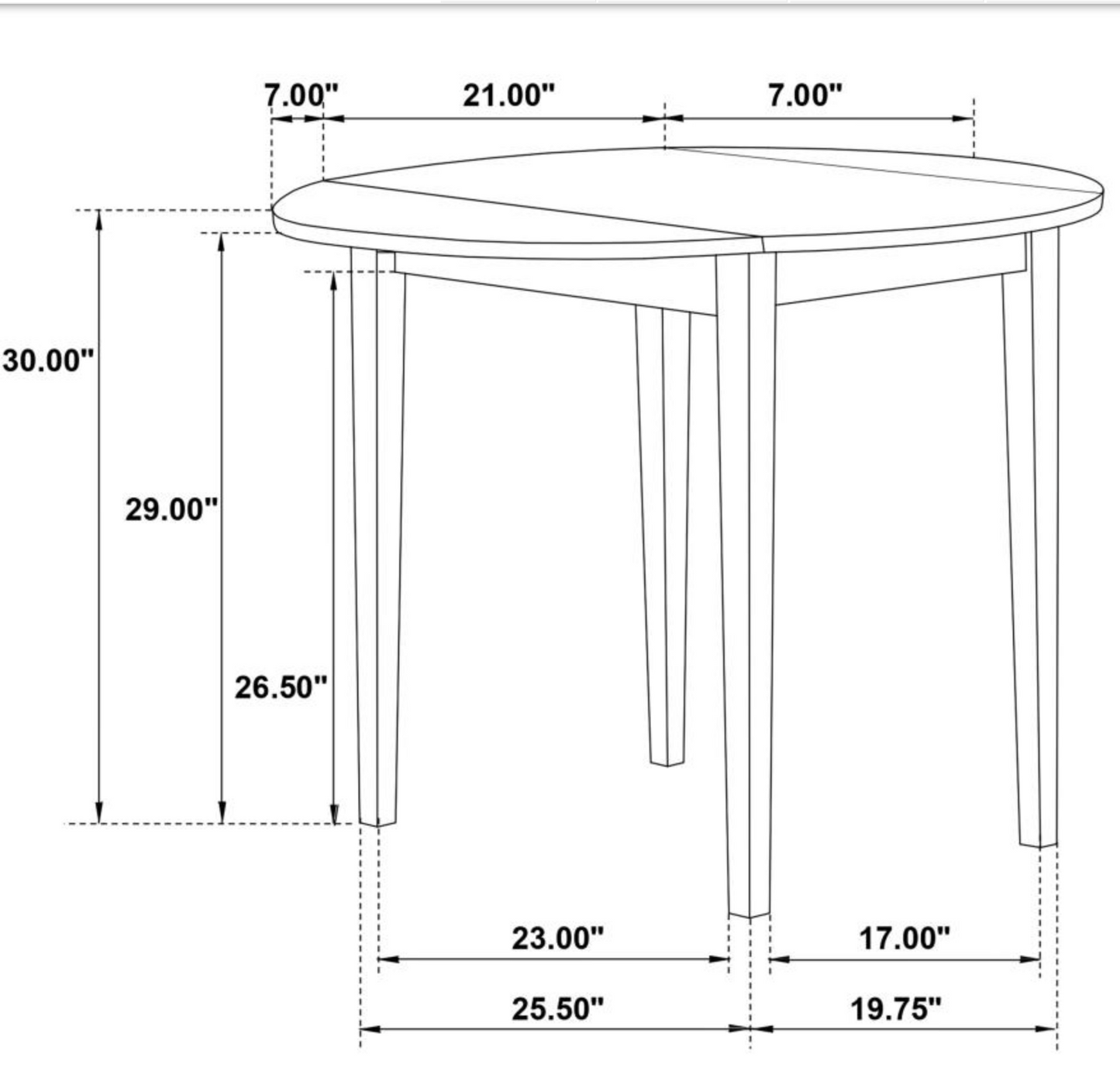 130005 - 3-piece Round Drop Leaf Dining Table Set Cappuccino