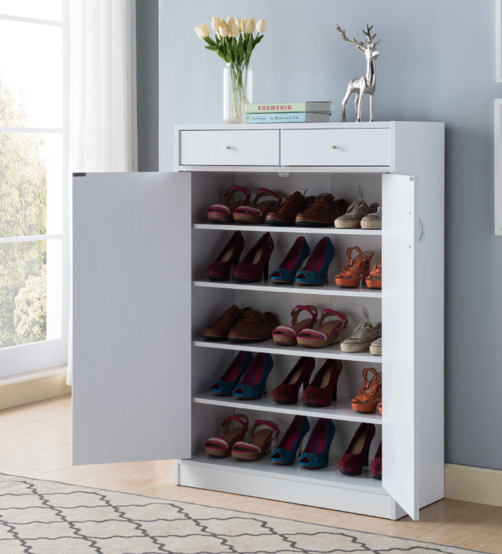 192619-SHOE/STORAGE CABINET - WHITE