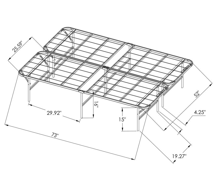 305957F -Mabel Metal Full Mattress Support Platform Bed Black