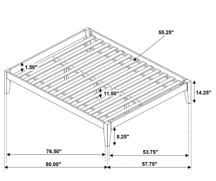 300555F -Hounslow Full Universal Platform Bed Cappuccino