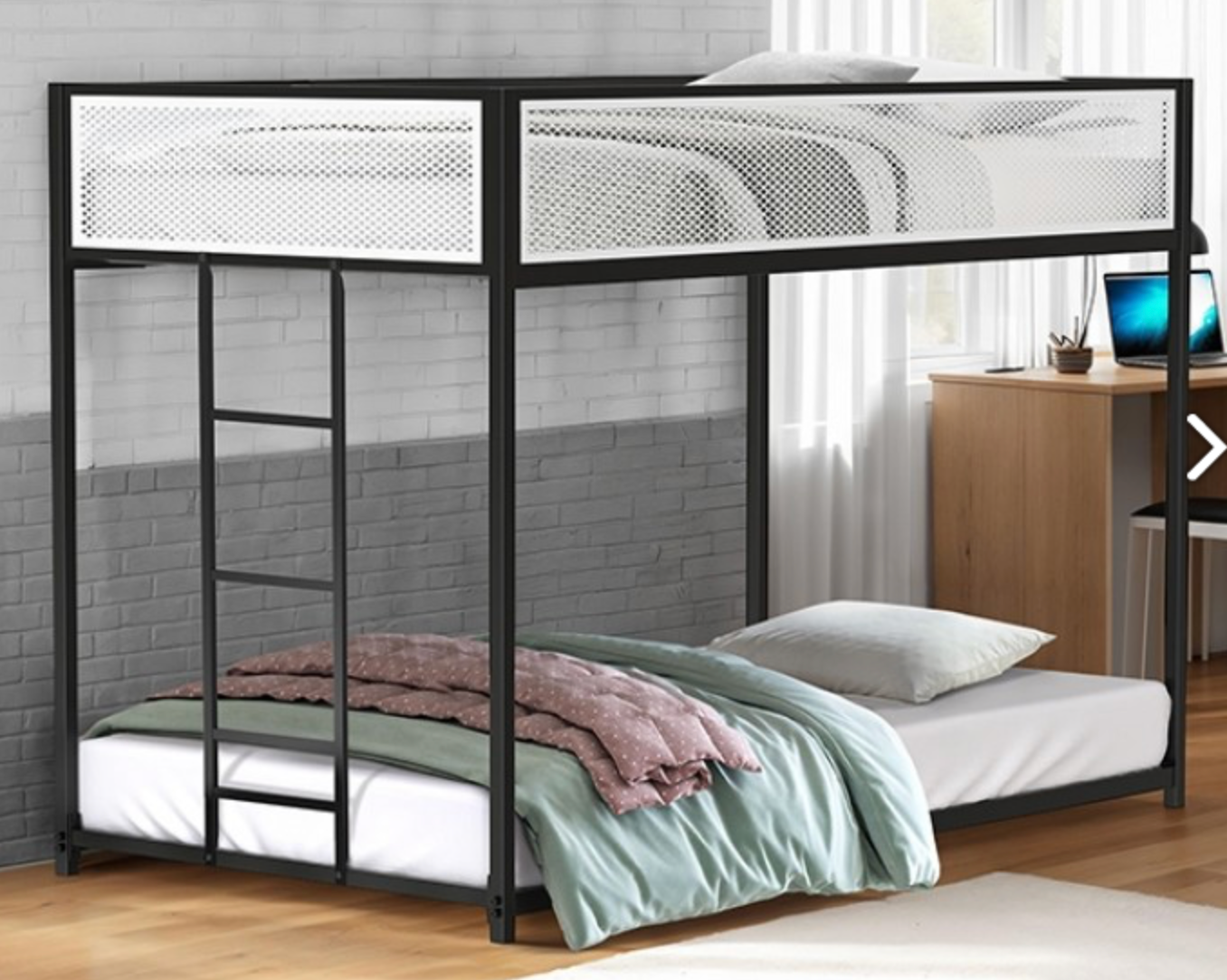 SOUTHALL TWIN/TWIN METAL BUNK BED | FM-BK1201BK-TT