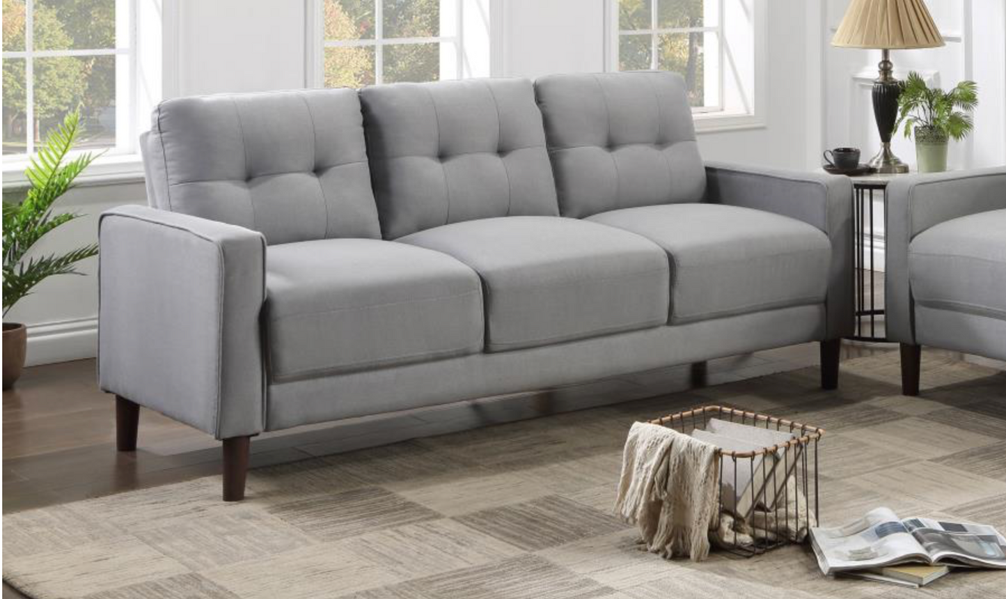 506781-Bowen Upholstered Track Arm Tufted Sofa Grey