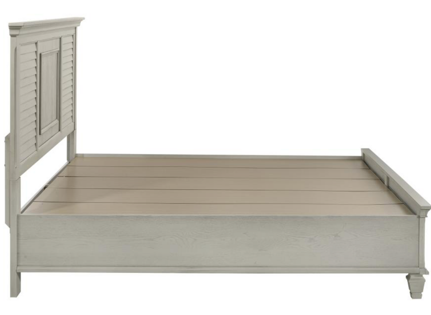 ranco Wood Queen Storage Panel Bed Distressed White