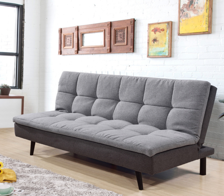 7568-LGR LIGHT GRAY Pillow Top Futon Bed