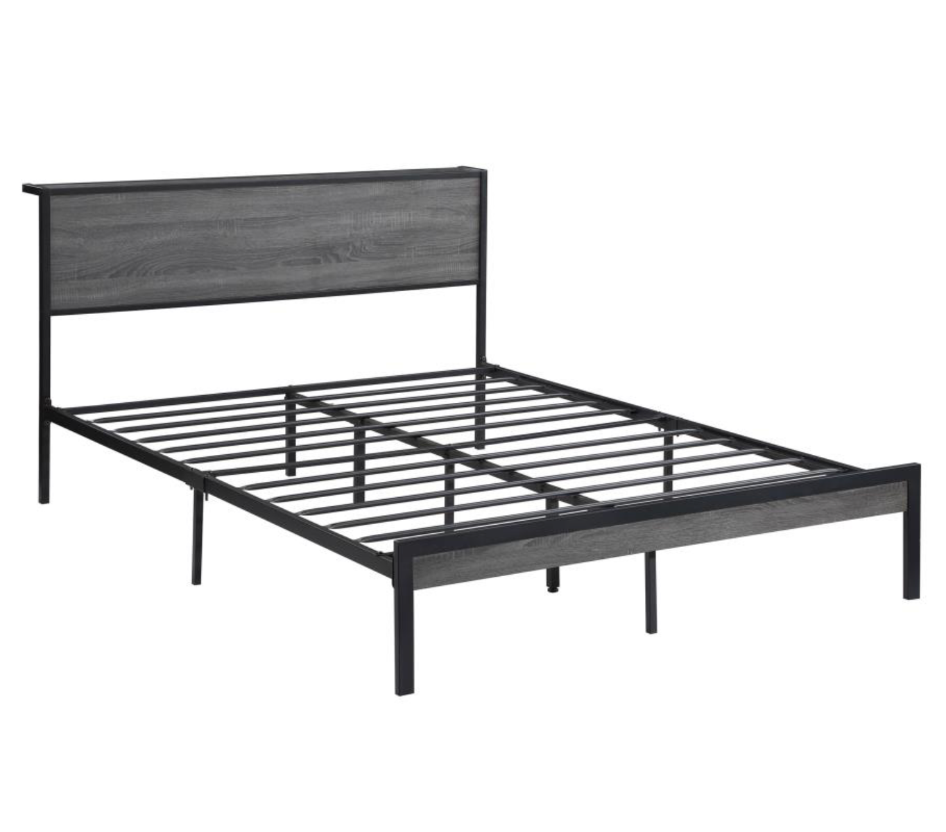 302143 -Ricky Metal Bed Panel Bed Grey