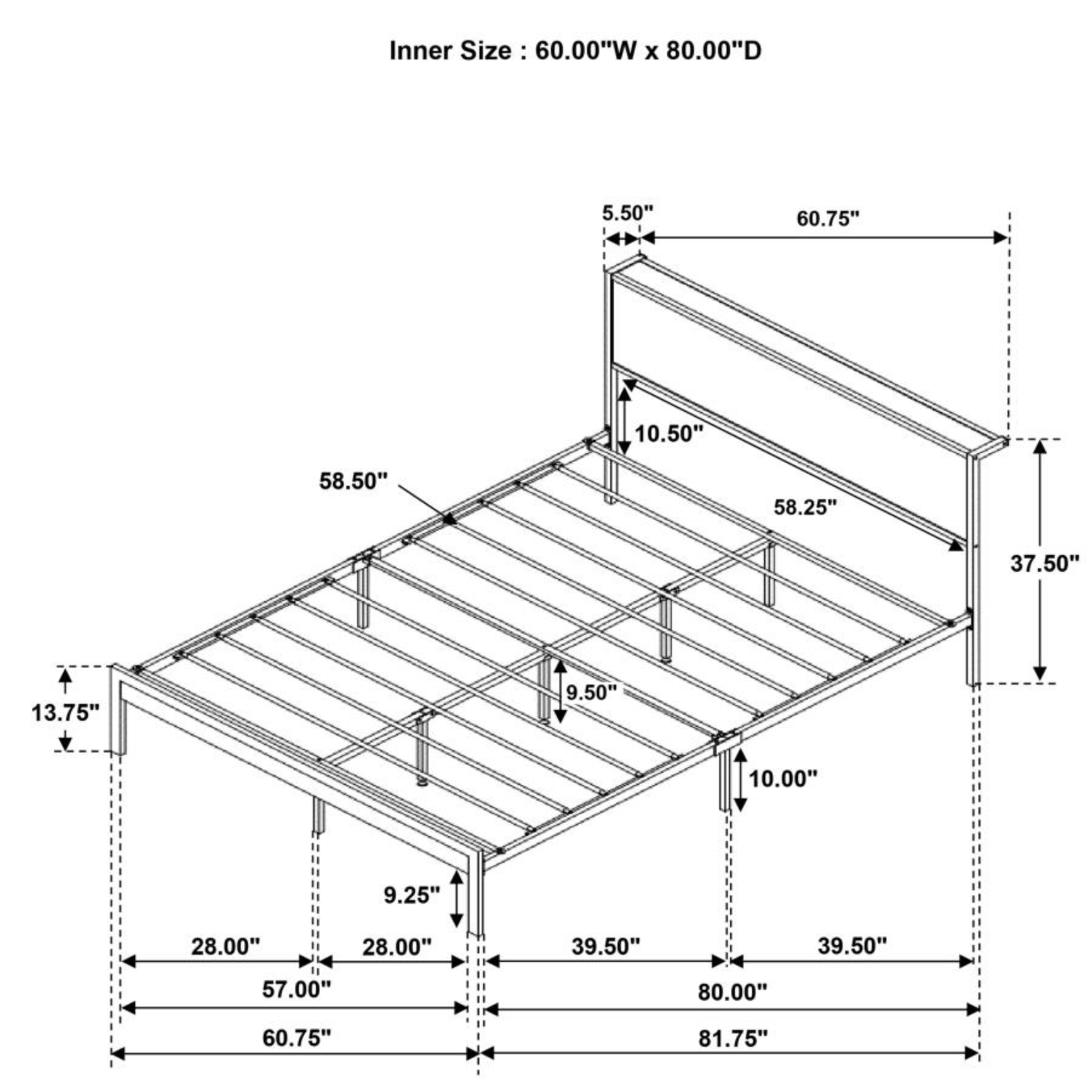 302144 -Ricky Metal Bed Panel Bed Light Oak