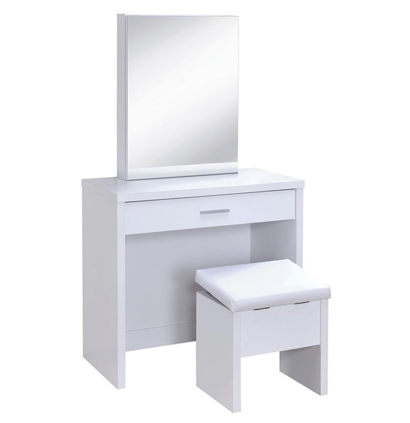 300290 -Harvey Vanity Set with Lift-Top Stool White