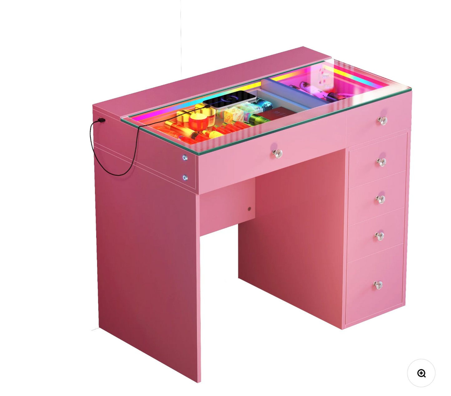 VANITII Diana Vanity Desk- 6 Storage Drawers