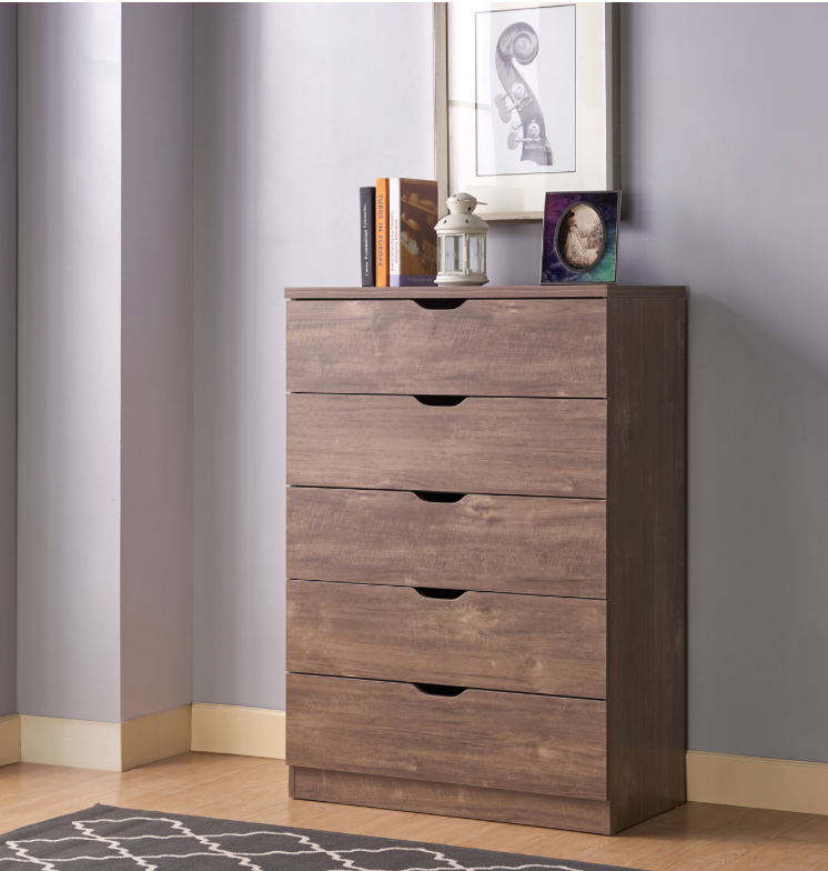 K16071- 5 DRAWERS CHEST - HAZELNUT