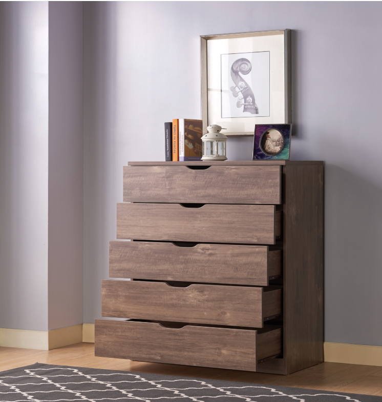 K16071- 5 DRAWERS CHEST - HAZELNUT