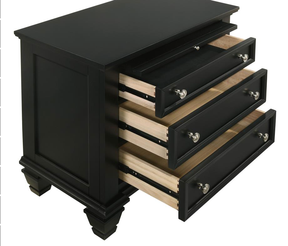 201321KWN-S4 Sandy California King Bedroom Set Black