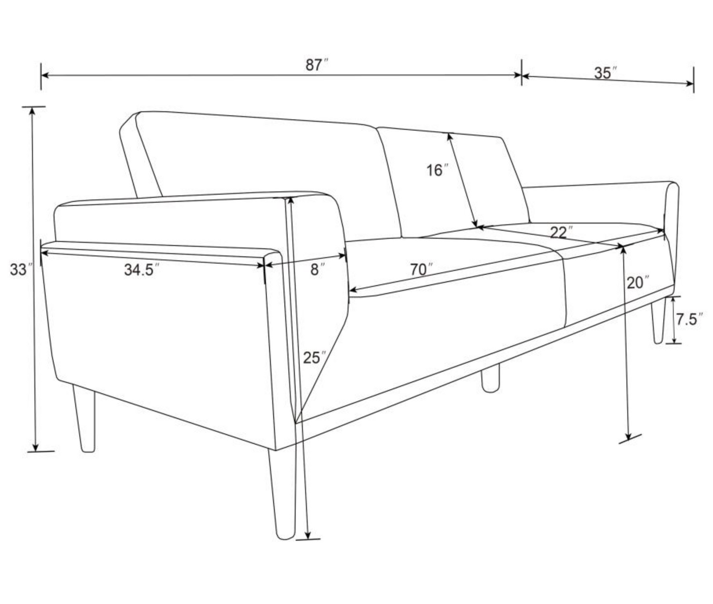 509521- Rilynn Upholstered Track Arm Sofa Brown