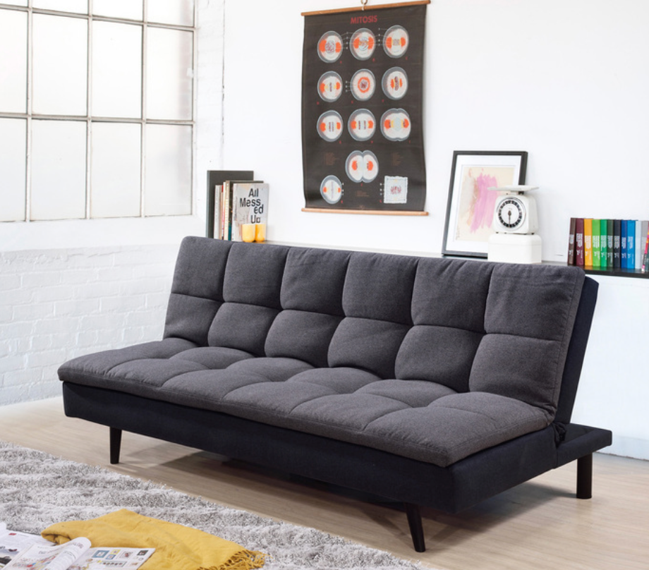 7568-LGR LIGHT GRAY Pillow Top Futon Bed