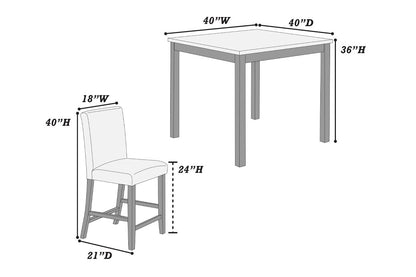 F2615 - 5-Pcs Counter Height Dining Set