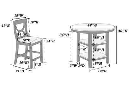 F2626- 5-Pcs Counter Height Dining Set