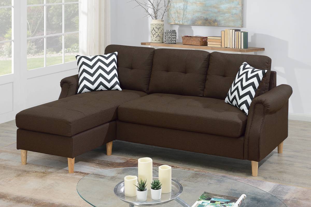 F6457-  Reversible Sectional Set W/ 2 Accent Pillows
