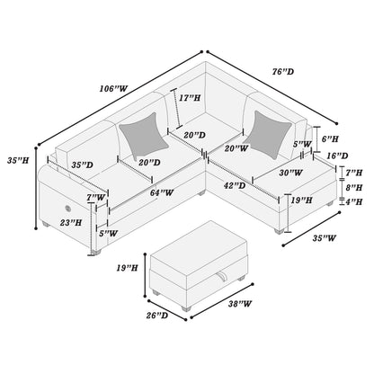 F8454 - 3-Piece Sectional Set