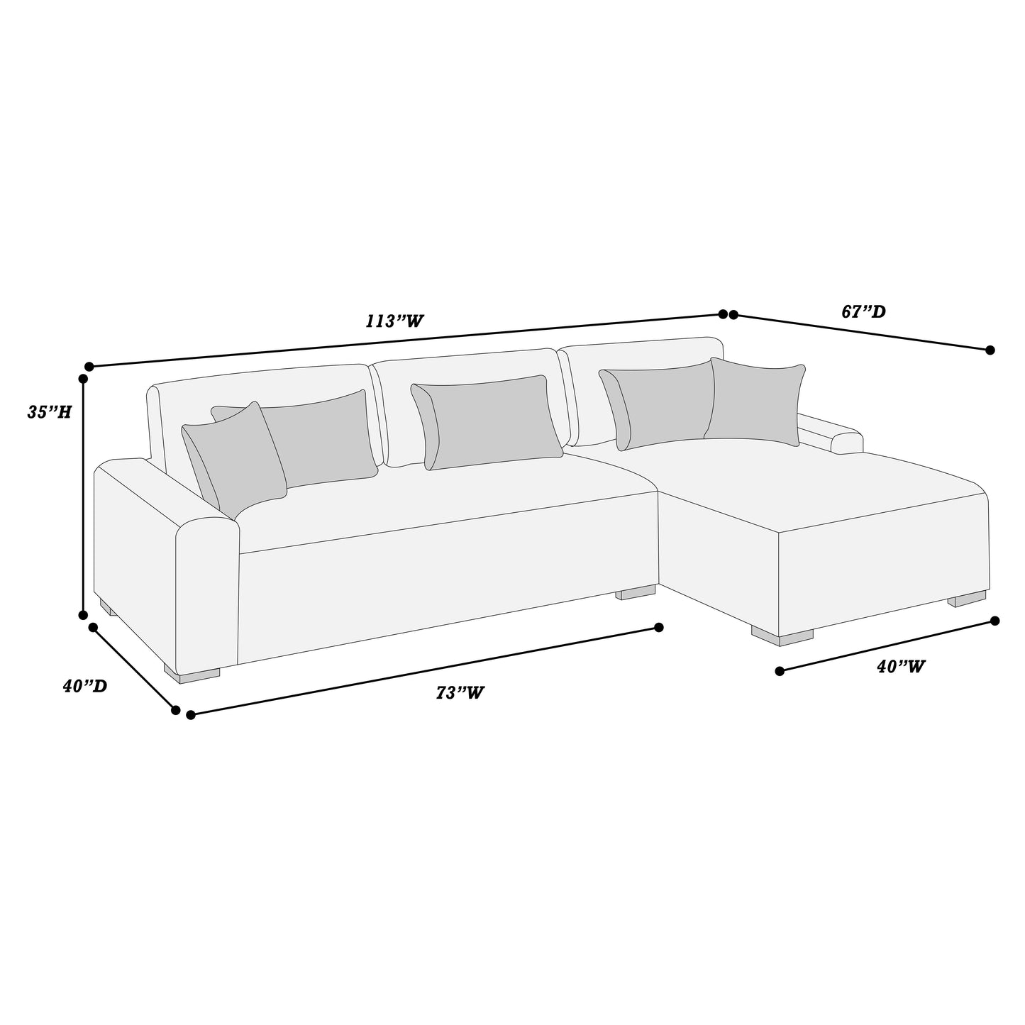 2-Piece Sectional Set XL