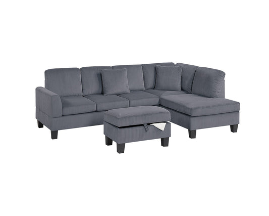 F8473   3-Piece Sectional Set W/ Ottoman