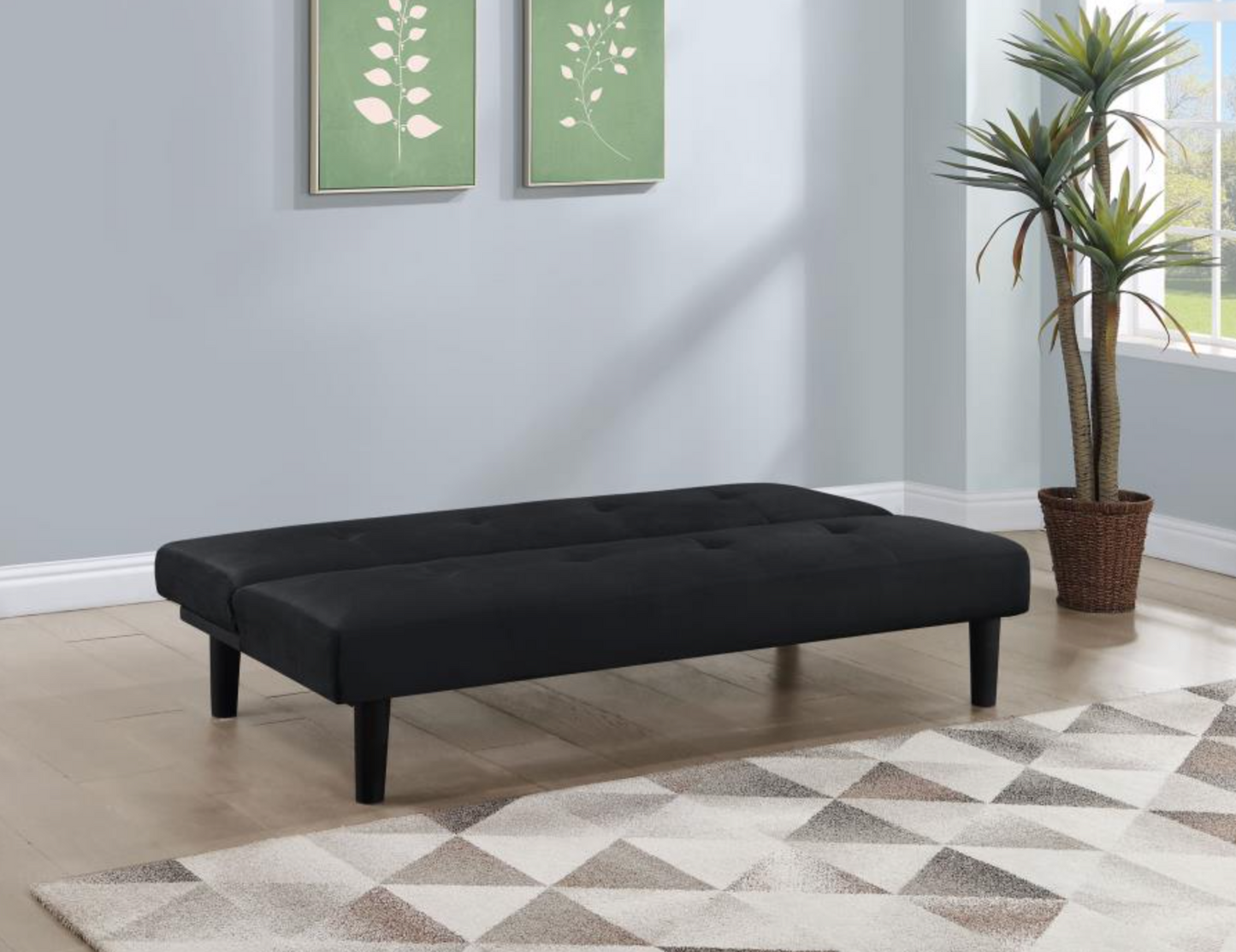 360238U- Convertible Sofa Bed Black