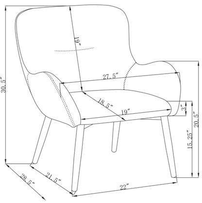 902471 -Calvin Upholstered Modern Arm Accent Chair Rust