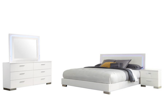 Felicity 4-piece Bedroom Set White High Gloss