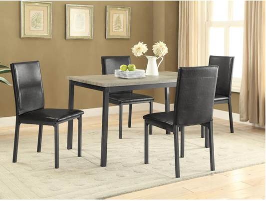 100611-S5 -Garza 5-piece Rectangular Dining Table Set Black